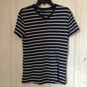 American Eagle size S blue and white stripes shirt